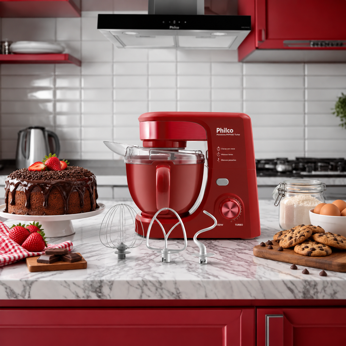 Batedeira Philco Planetária 700W Turbo 3 Batedores