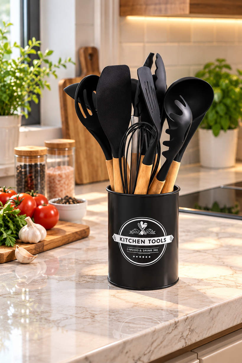 Kit 12 Peças Utensílios de Cozinha em Silicone